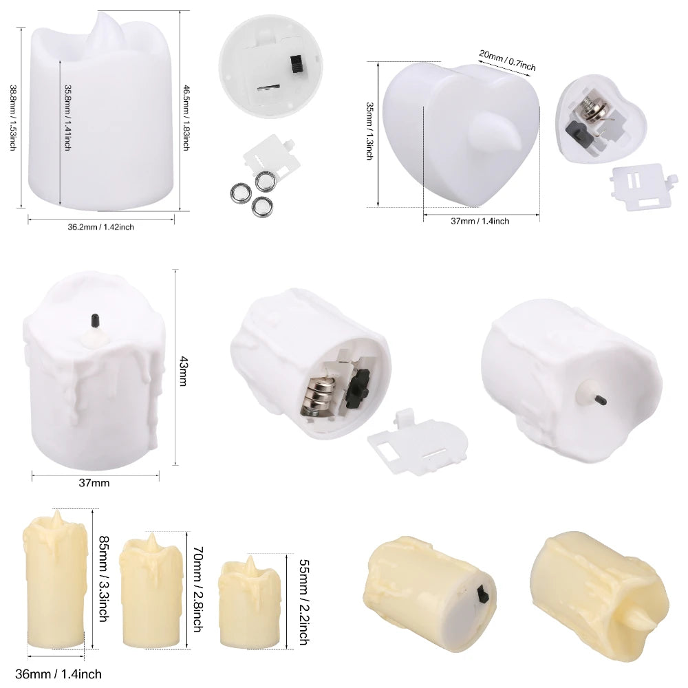 Flameless LED Votive Candles Set 100+Hour Lasting Electric Candles Battery Operated Tealight for Wedding Proposal Romantic Decor