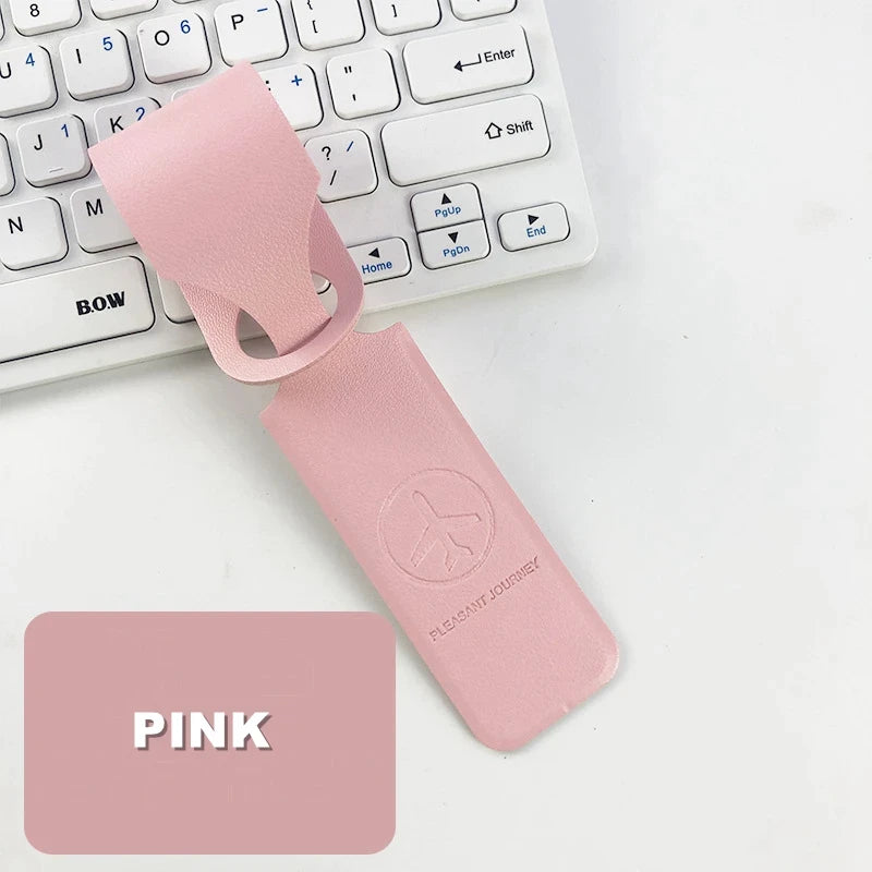1PC PU Leather Luggage Tag Creative Baggage Suitcase Identifier ID Addres Holder Boarding Tags Portable Label Travel Accessories - Smarsty