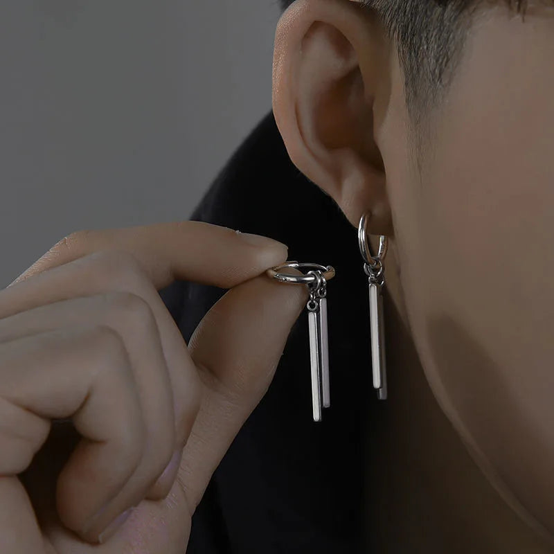 Punk Silver Cross Drop Earrings for Unisex Gothic Style - Smarsty