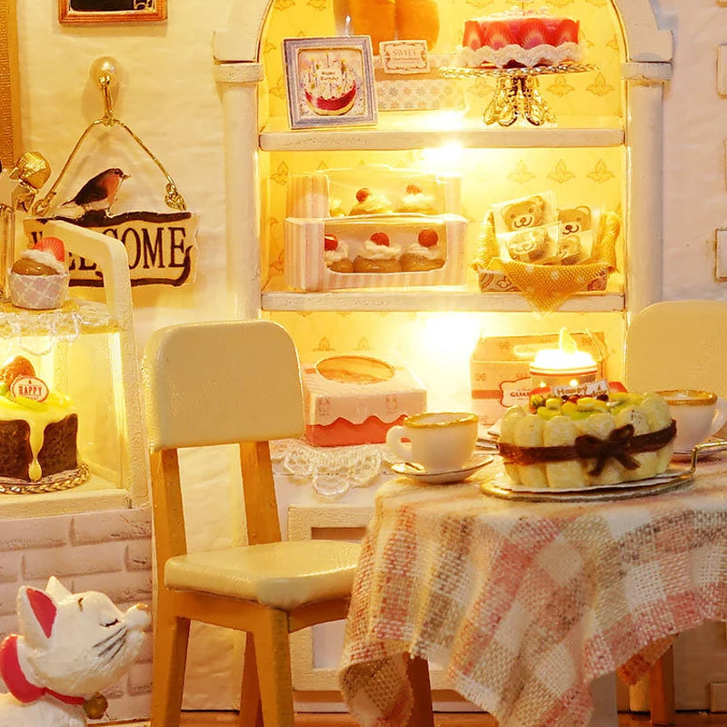 DIY Wooden Miniature Doll House Model Building Kits Small House Toy With Furniture For Children Gift Wooden Crafts Dollhouse by Smarsty