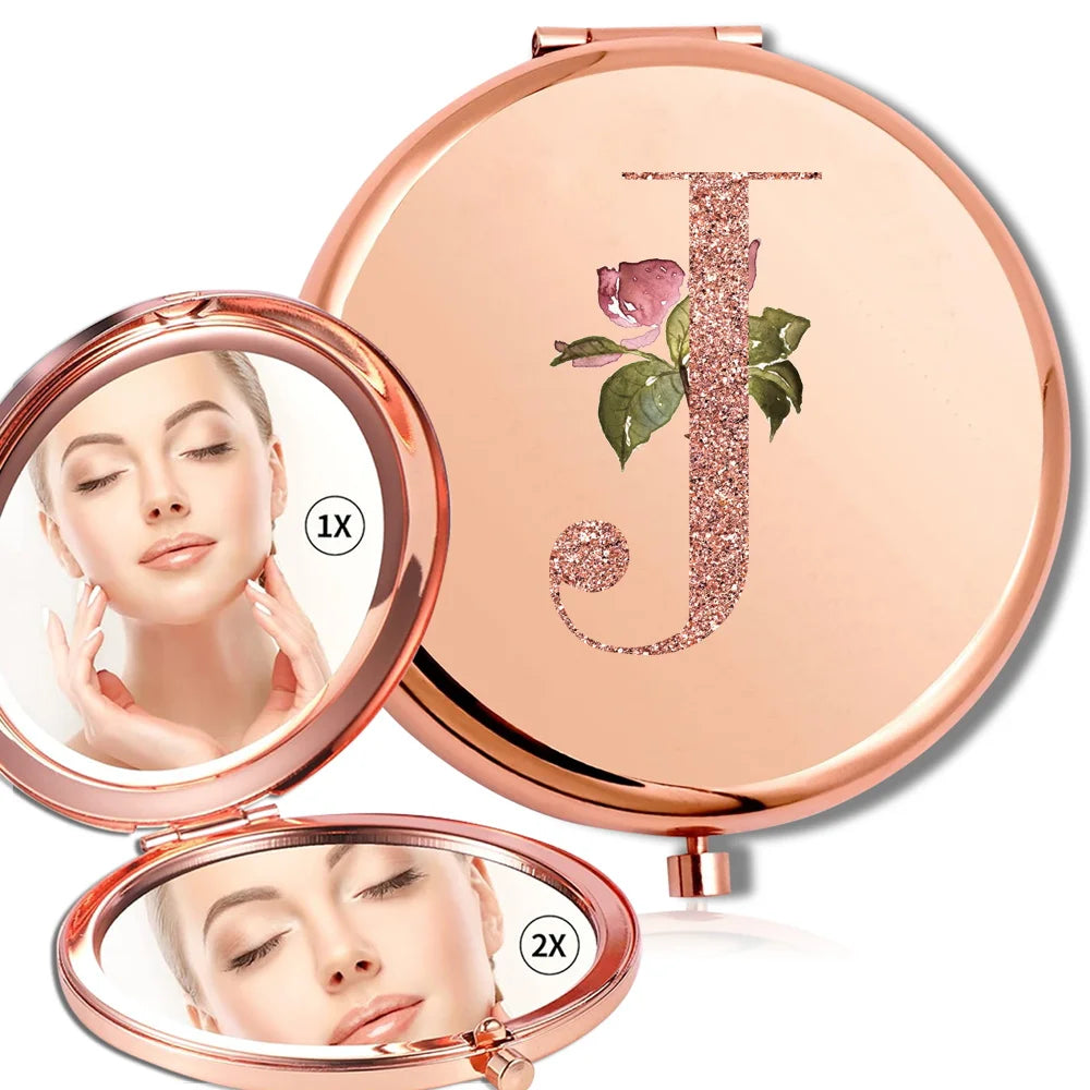 Rose Gold Double Sided Makeup Mirror Compact Design - Smarsty