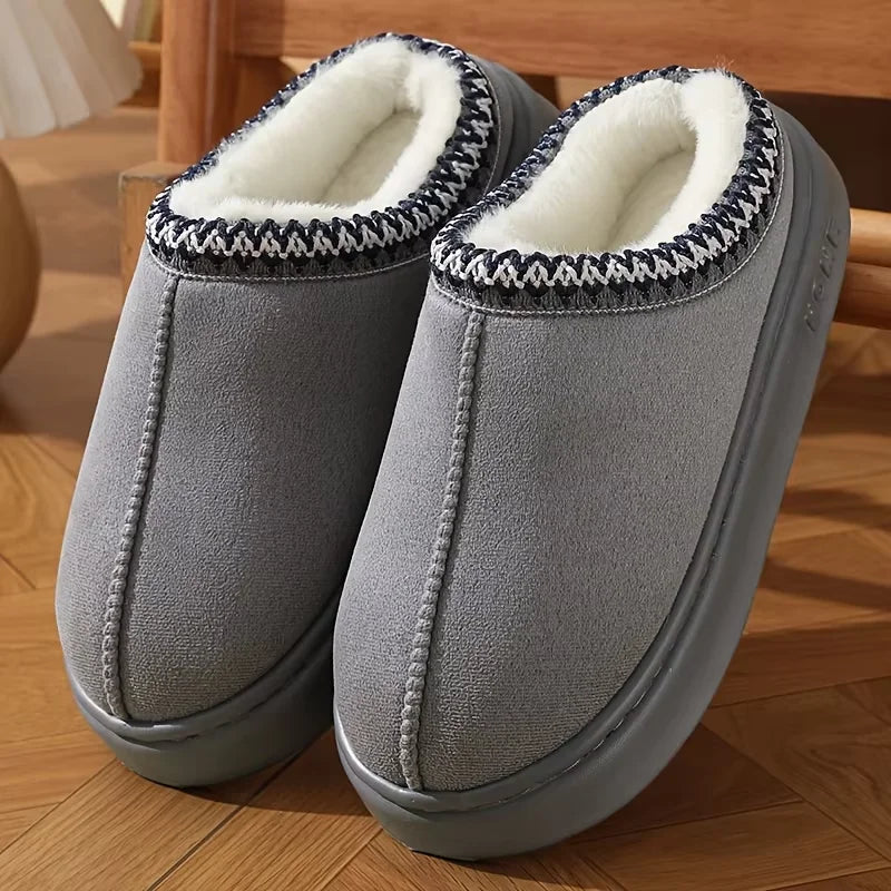 Women's Comfort Lined Slippers Soft Sole Winter Warm Indoor Outdoor Shoes Elegant Couple Slippers - Smarsty