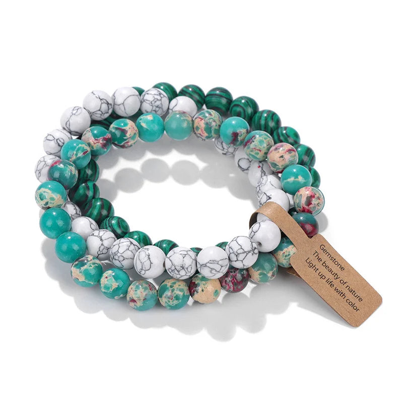 Natural Amethyst Crystal Beads Women's Bracelet Multi Layered Design - Smarsty