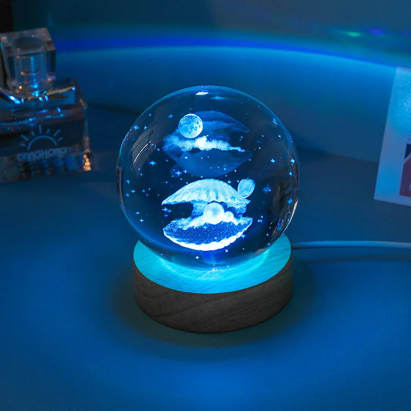3D Crystal Galaxy Night Light for Home Decor - Smarsty