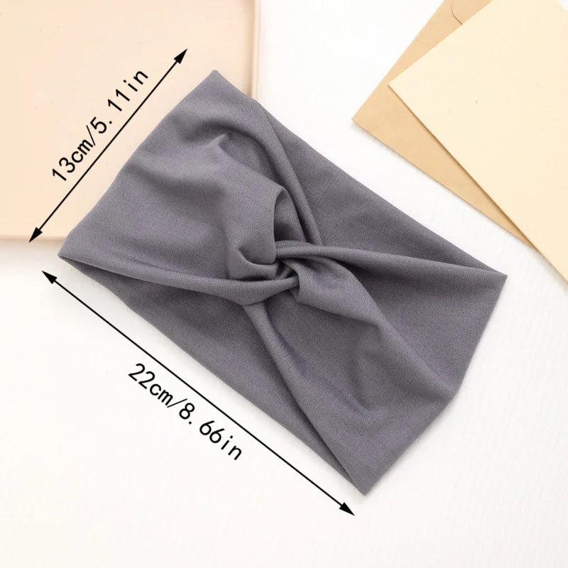 Women Wide Yoga Headband Sweat Absorbing Non Slip Elastic - Smarsty