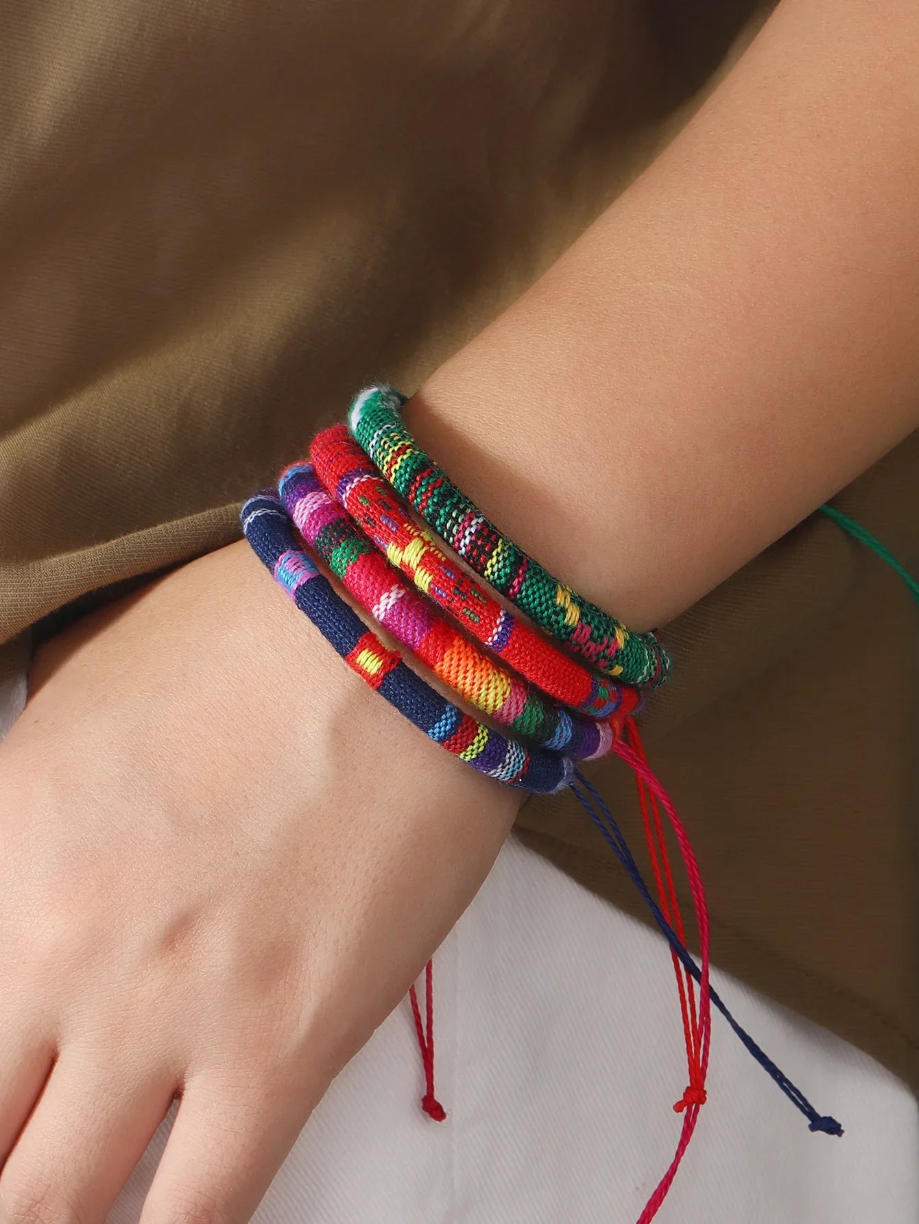 Colorful 12Pcs Nepal Ethnic Bracelet Set for Women - Smarsty