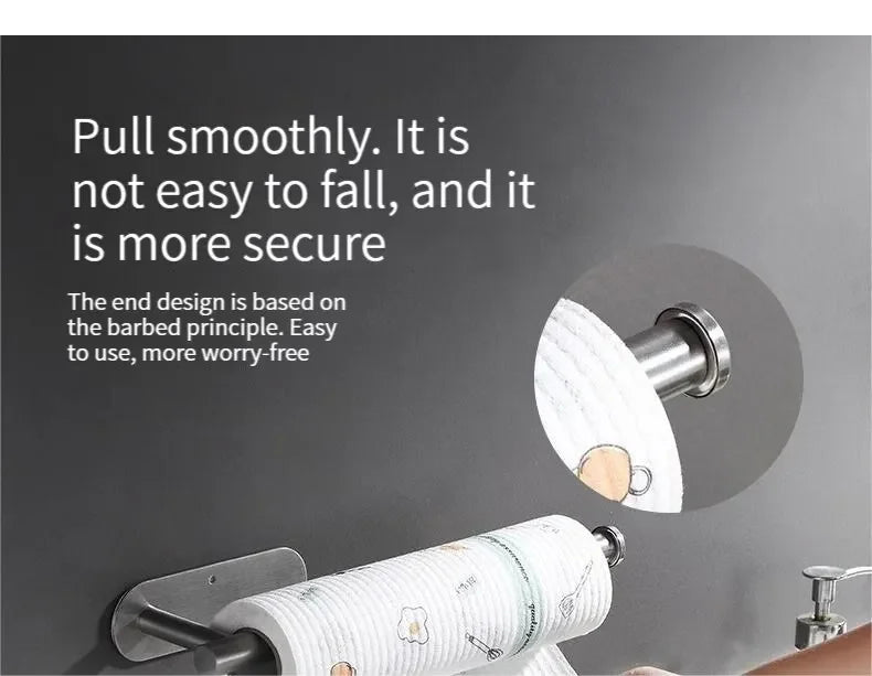 Durable Stainless Steel Paper Towel Rack for Kitchen - Smarsty
