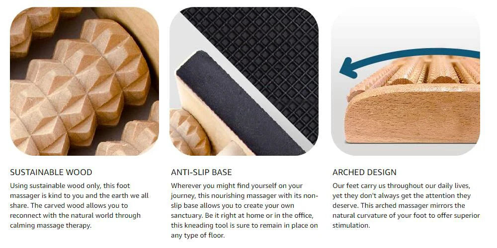 Wooden Foot Roller for Plantar Fasciitis Relief - Smarsty