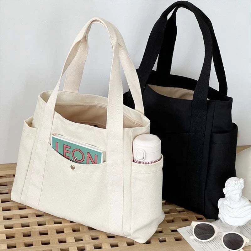 Large Capacity Canvas Tote for Work and College Everyday - Smarsty