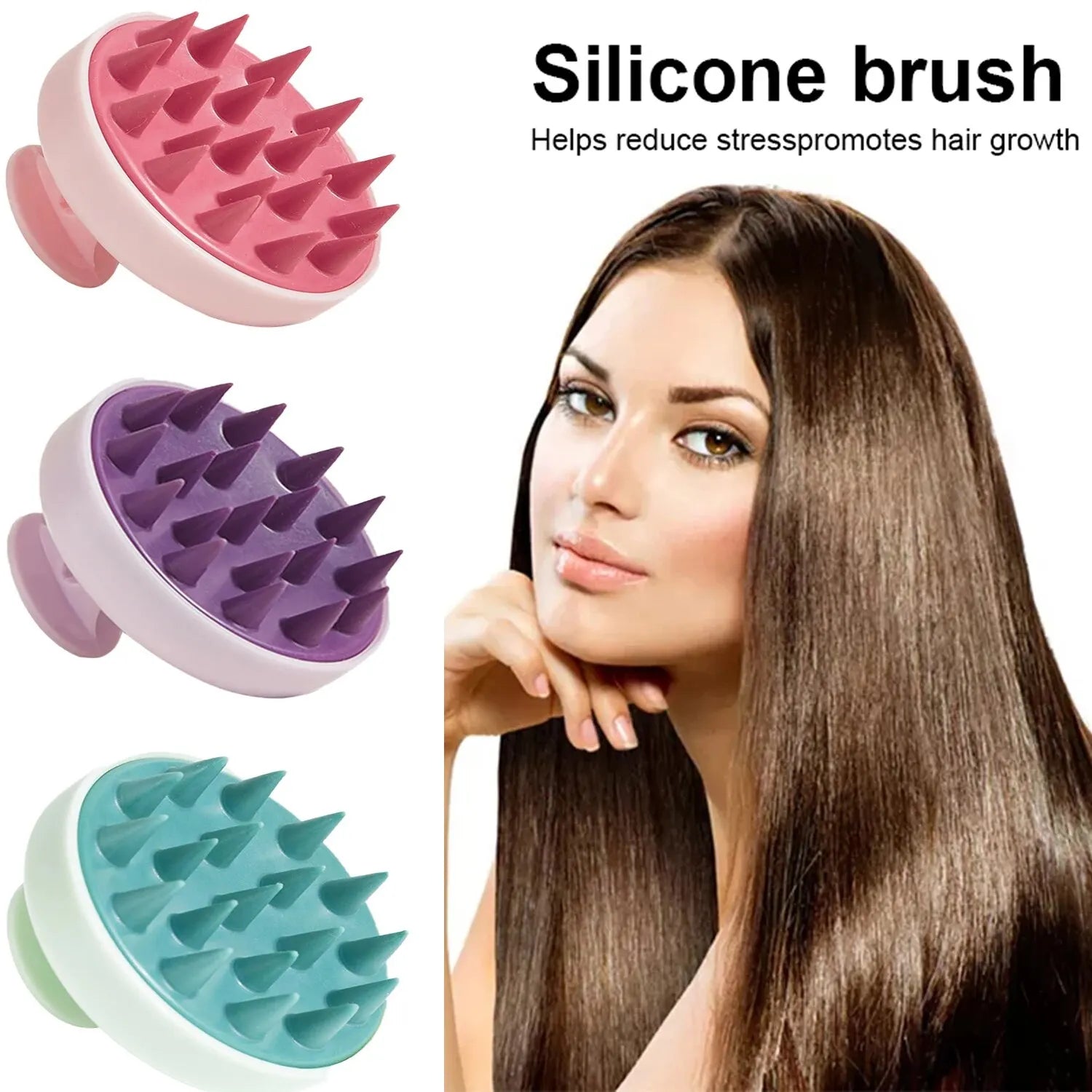 Silicone Scalp Massage Brush for Hair Washing - Smarsty