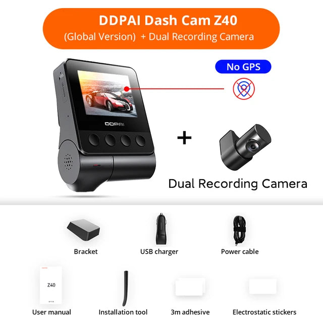Z40 Dash Cam Featuring GPS 1944P FullHD Video Pro Elite - Smarsty