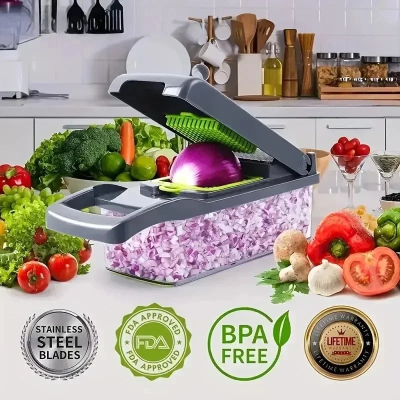 14/16 in 1 Multifunctional Vegetable Chopper Handle Food Grate Food Chopper Vegetable Slicer Dicer Cut Kitchen Items cocina by Smarsty