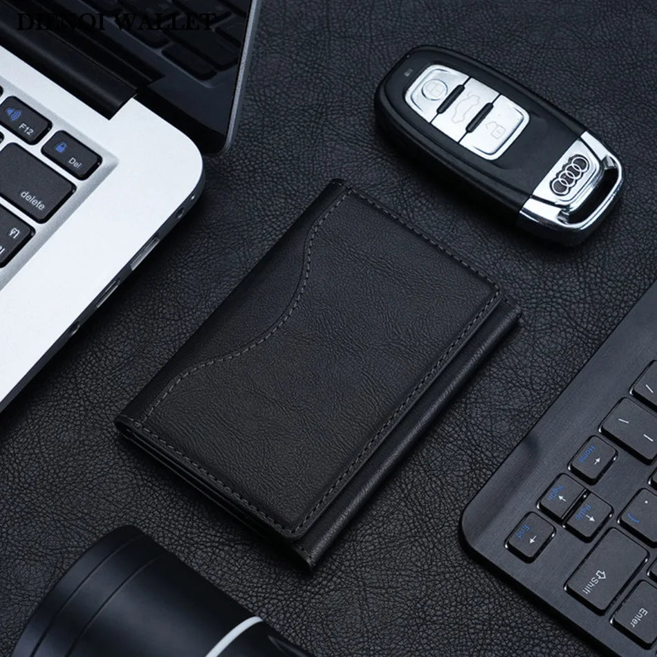 Magsafe Card Holder PU Leather Trifold Magnetic Cardholder Card Bag Wallet for Apple for IPhone 16 15 14 13 12 Pro Max Mini