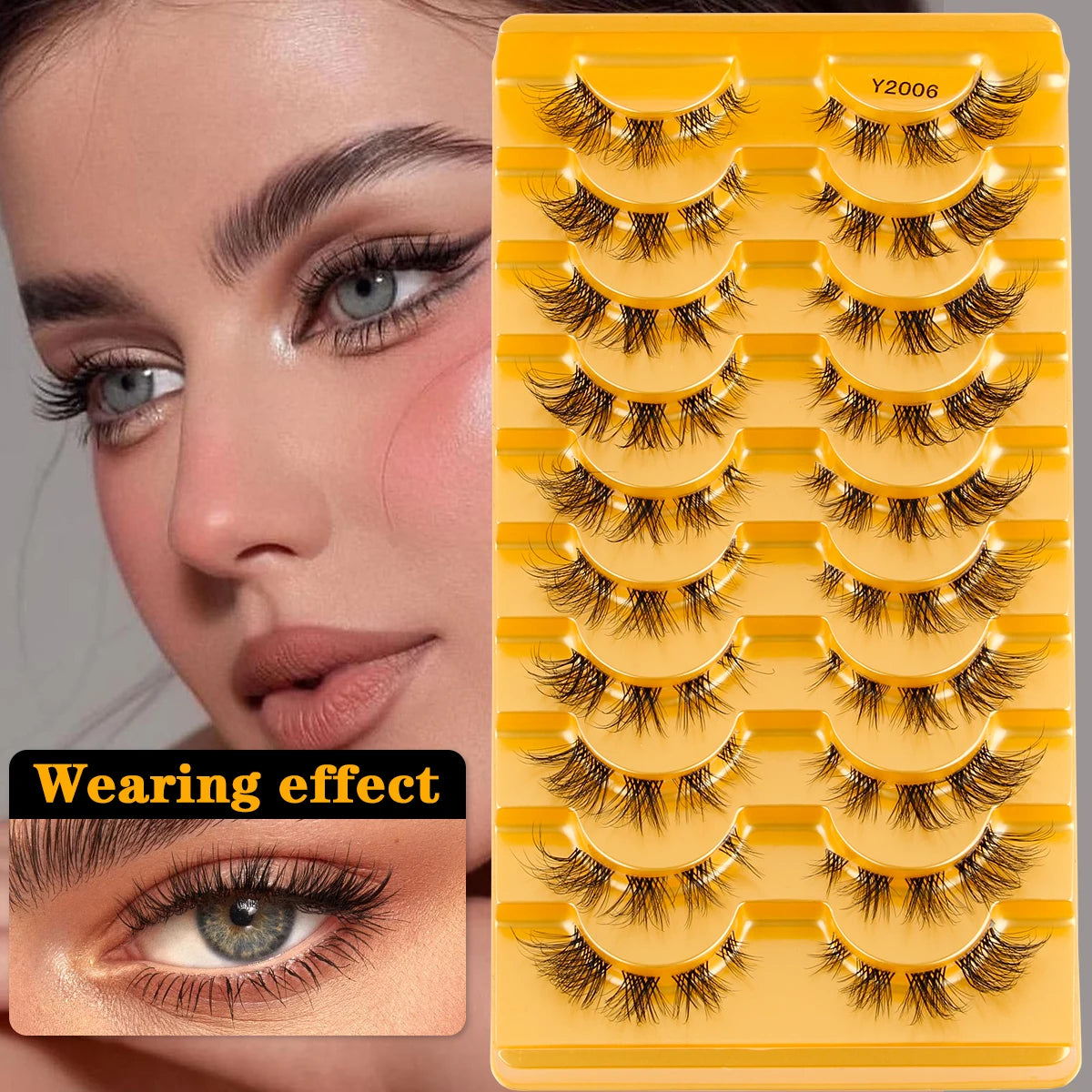 YSDO Natural Full Cat Eye False Eyelashes 3D Effect - Smarsty