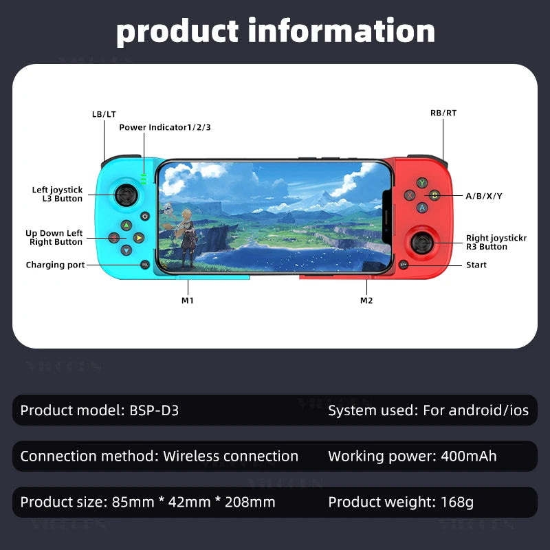 Bluetooth Game Controller with Long Battery Life for PC and Mobile - Smarsty