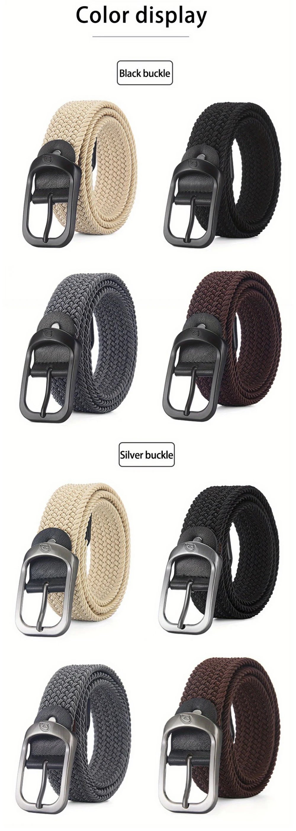 Unisex Woven Elastic Belt Casual Outdoor Sports - Smarsty