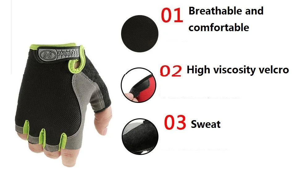 Breathable Anti Slip Half Finger Cycling Gloves for Men and Women - Smarsty