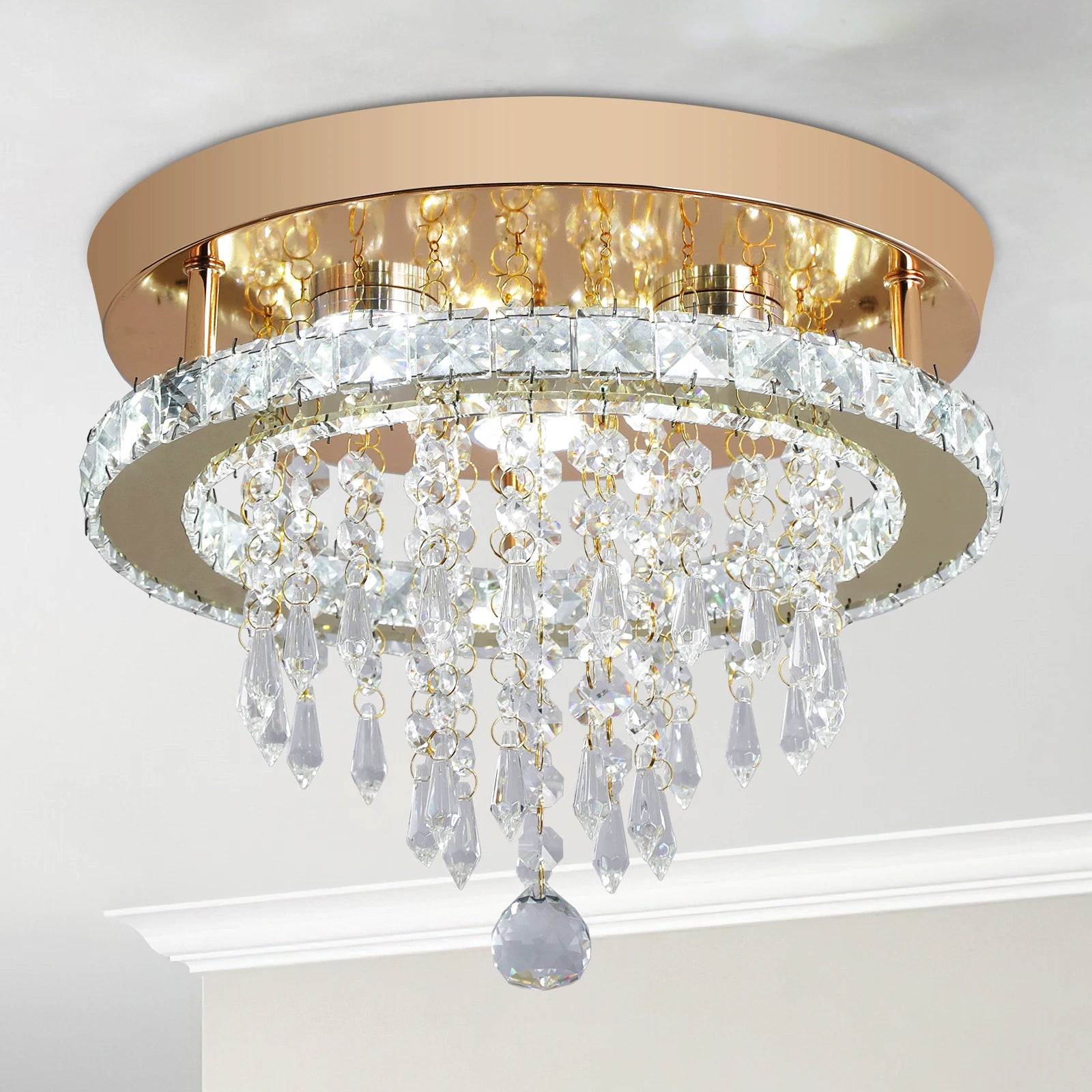 VETRULUS Luxury Crystal Chandelier Lustre Design Gold Modern Led Ceiling Light Living Room Bedroom Hanging Lamp LightingFixture