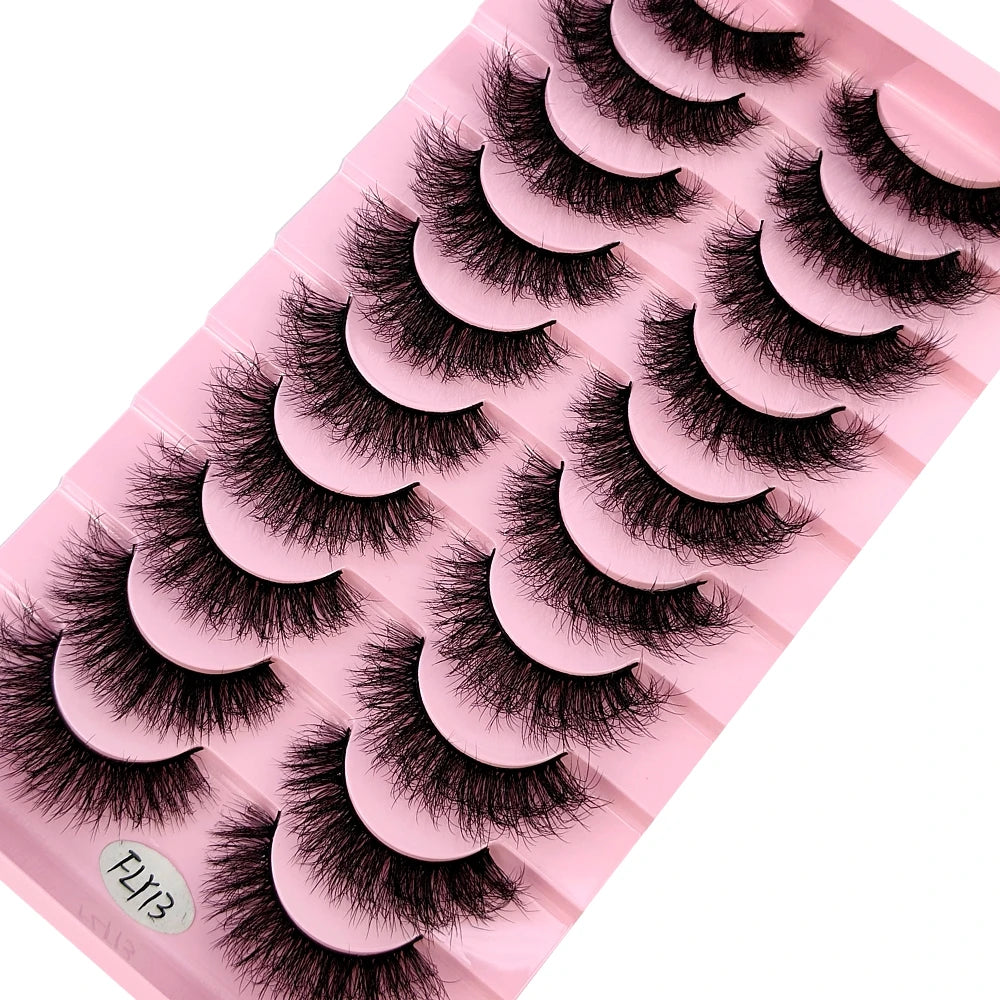 10 Pairs Handmade Faux Mink Eyelashes for Natural Look - Smarsty