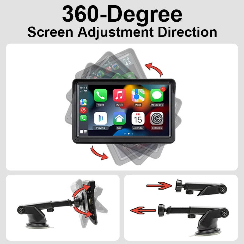7 Inch CarPlay Android Auto Multimedia Receiver With Touch - Smarsty