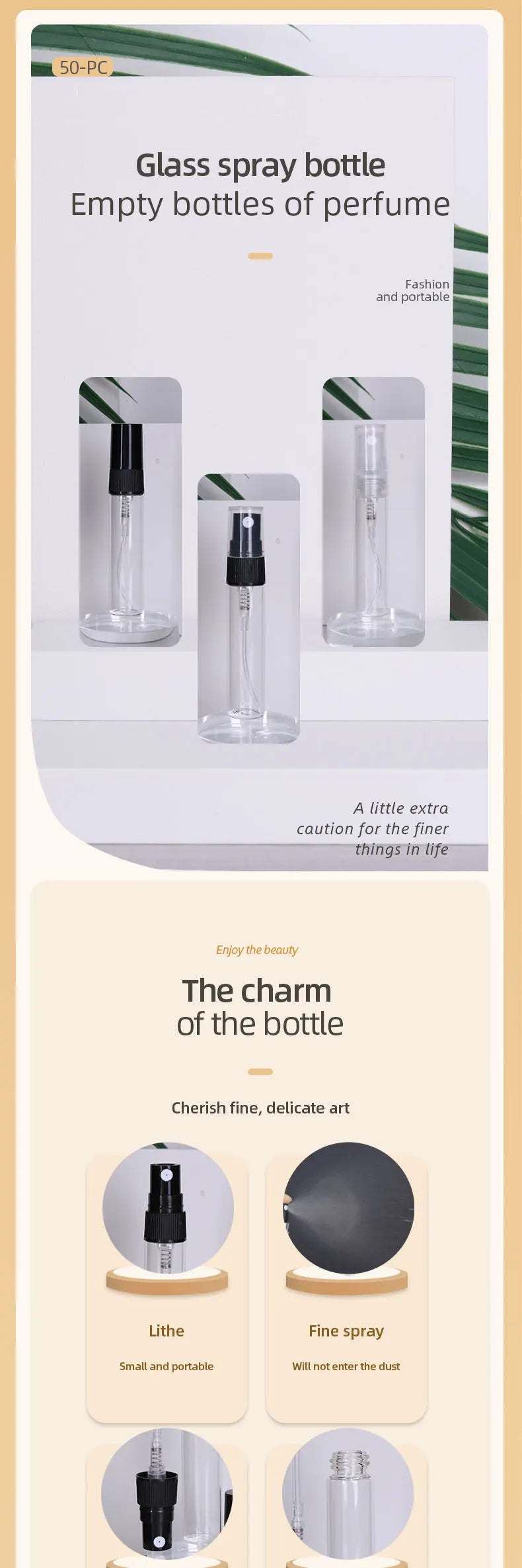 5ml Transparent Glass Perfume Spray Bottle Travel Size - Smarsty