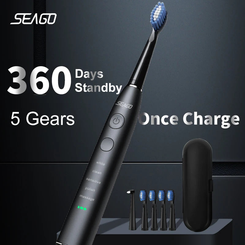 Seago Electric Sonic Toothbrush with 360 Days Battery Life - Smarsty