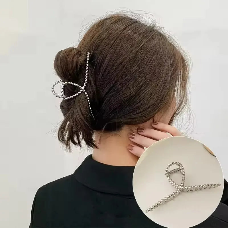 Korean Geometric Metal Hair Clip Durable Alloy Claw - Smarsty