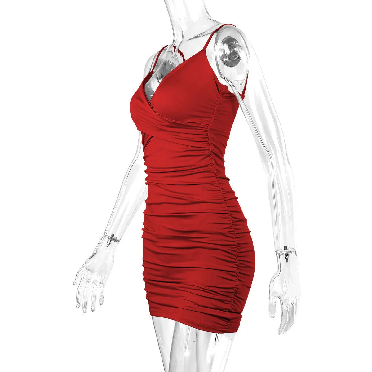 Women's Sexy Spaghetti Strap Bodycon Short Dresses,Mini Dress,Red Dresses,Woman Clothing,New In Dress,Party Dress,Clothes - Smarsty