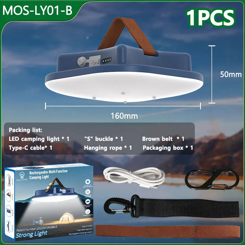 MOSLIGHTING Rechargeable Camping Strong Light with Magnet Zoom Portable Torch Tent Light Work Car Maintenance Lighting LED USB