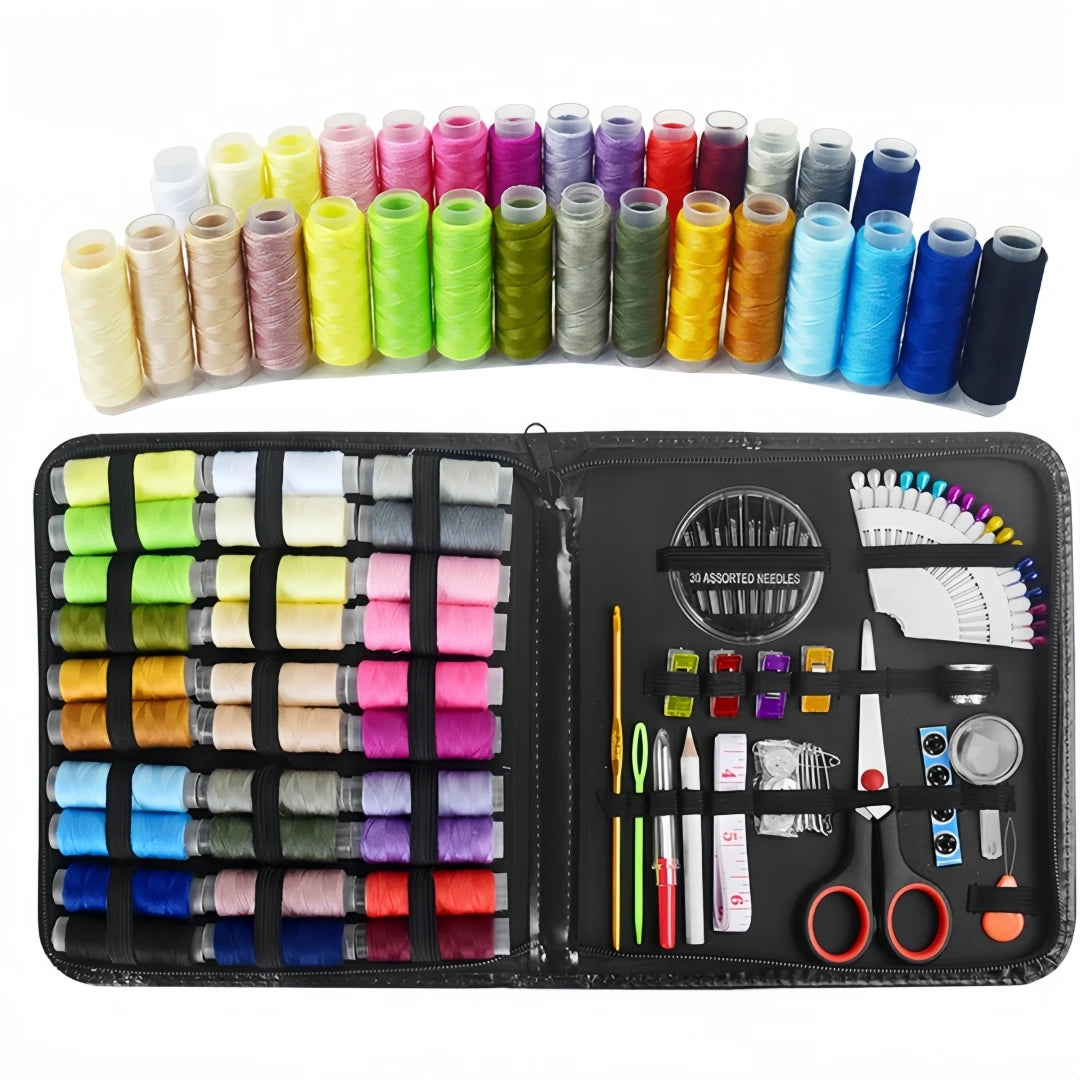 Sewing Kit Complete Set with Threads Needles Scissors Tape Measure Buttons and More for DIY Handcraft Projects Home and Travel - Smarsty