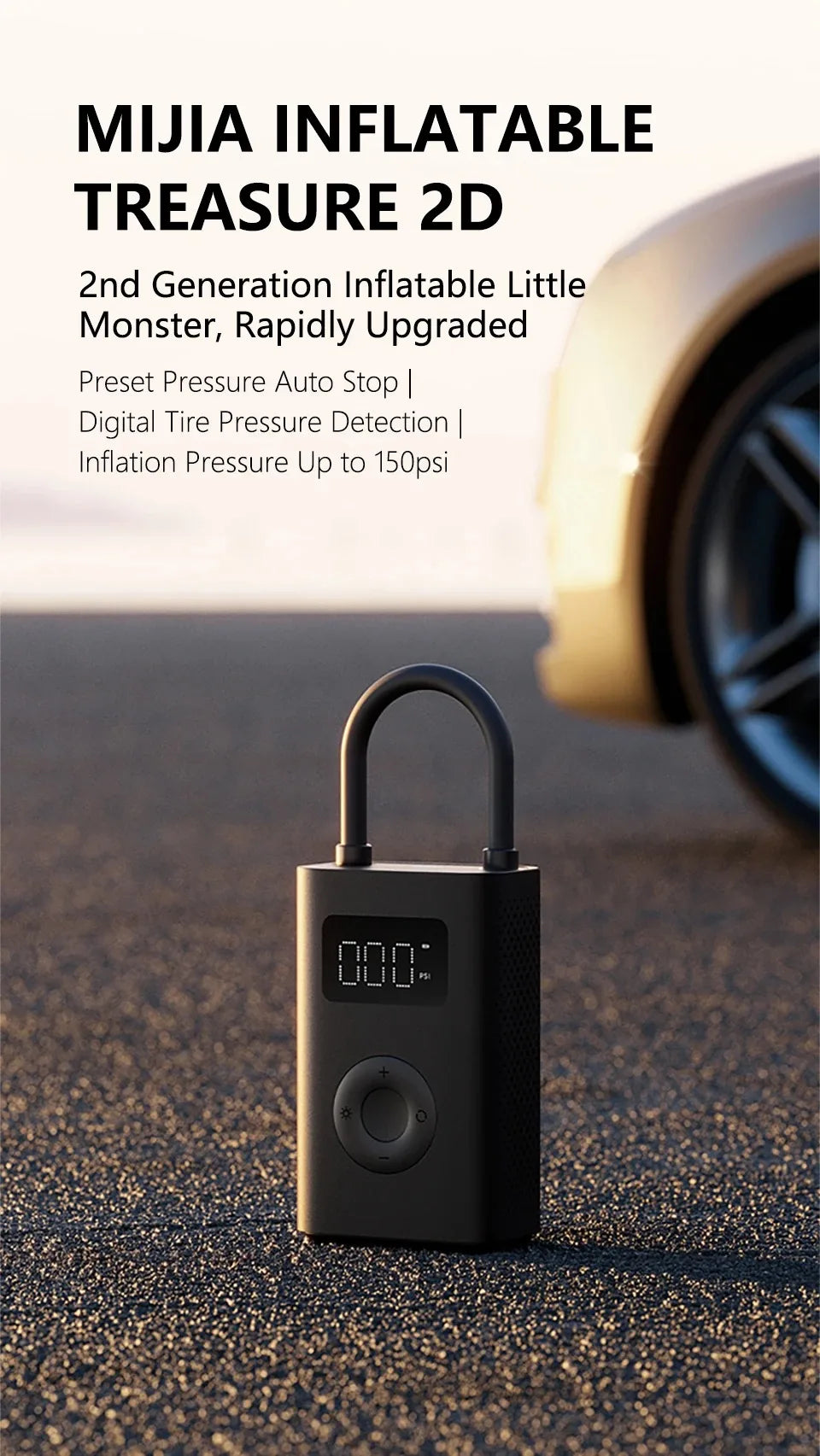 Rechargeable Portable Air Pump Inflator 2D 2000mAh - Smarsty