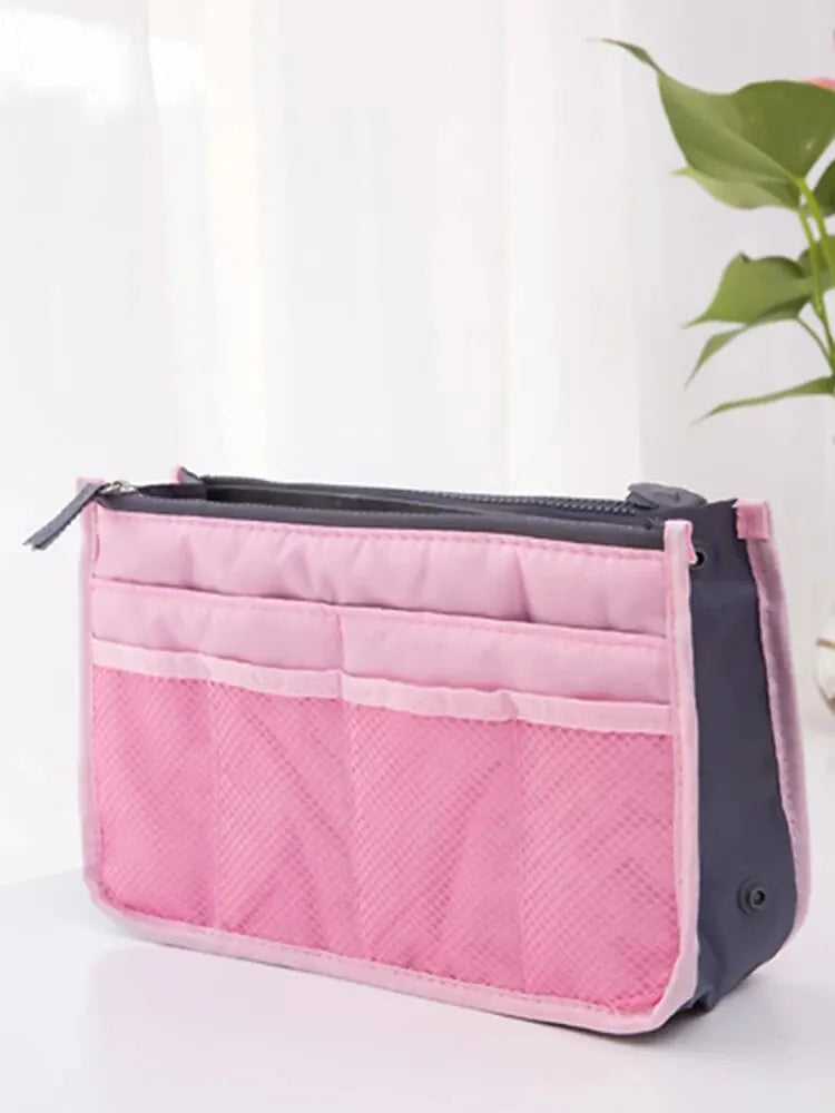 Multi Functional Large Capacity Makeup Bag Portable Double Zipper Toiletries Travel Storage Bag Mommy Bag Multi Pocket Cosmetic - Smarsty