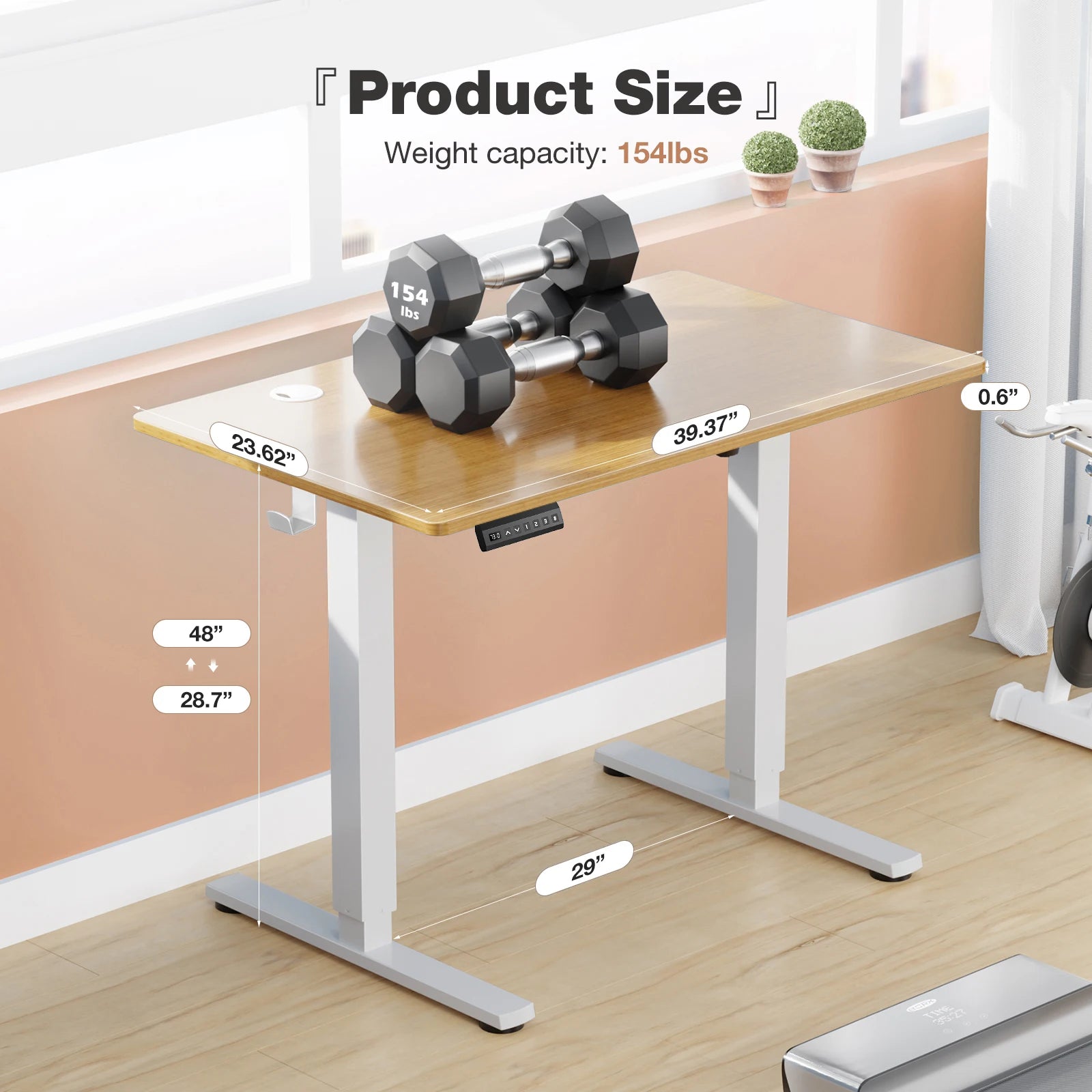Electric Standing Desk Height Adjustable 40x24 Inch Stand Up Sit Stand Computer Desk Workstation Ergonomic Work Table