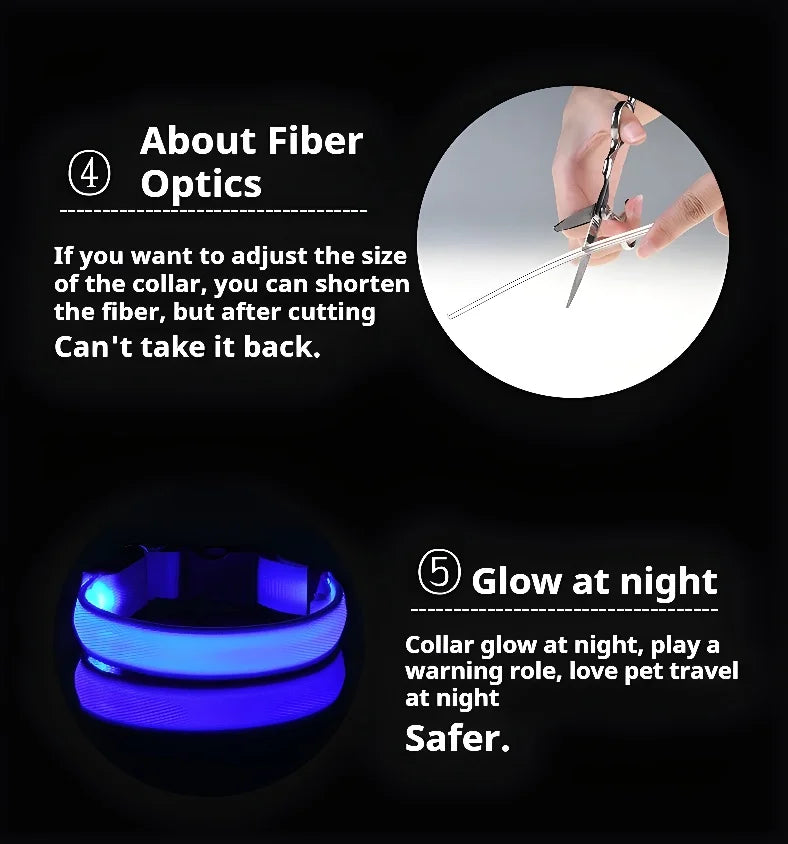 LED Nylon Dog Collar for Night Safety and Visibility - Smarsty