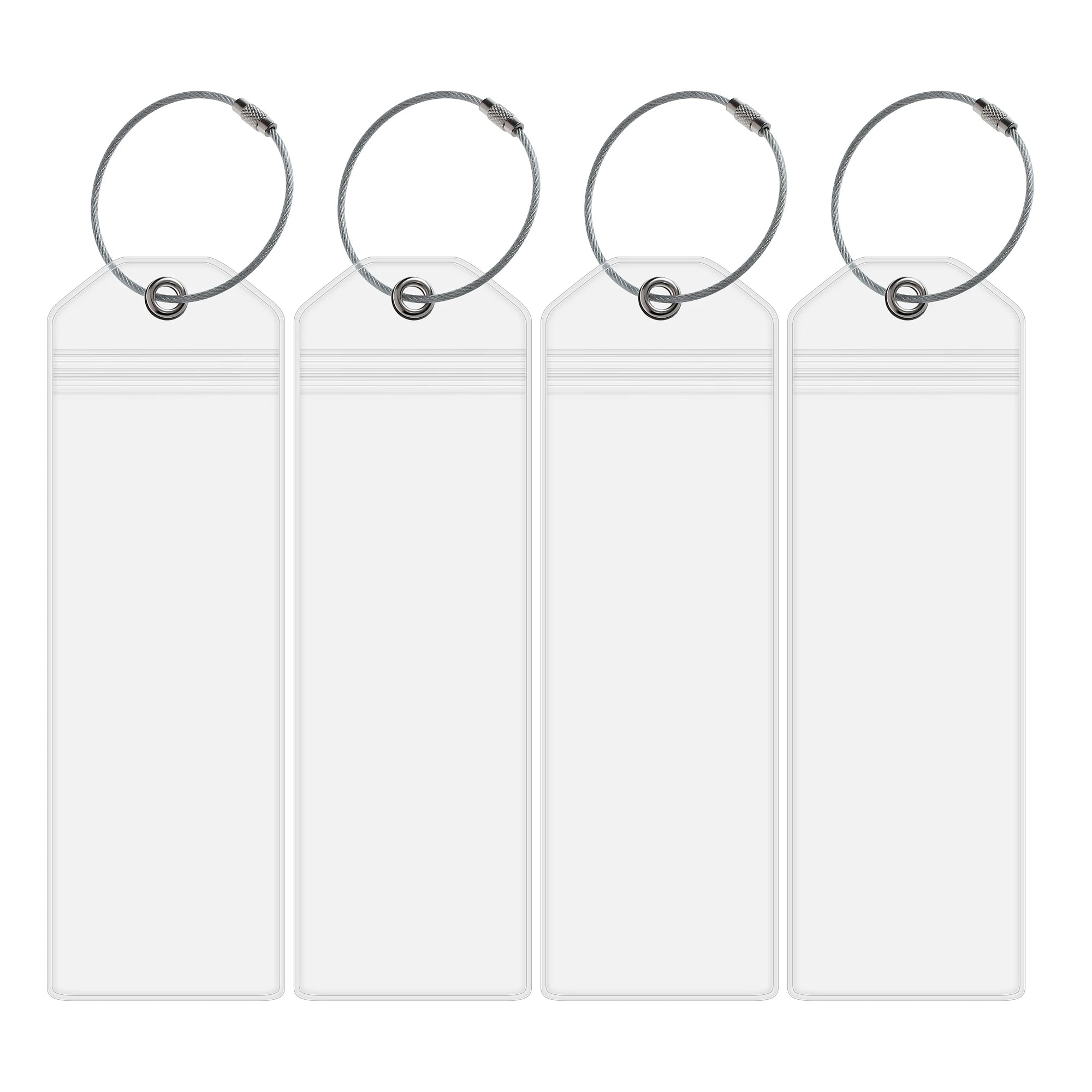 4 Pieces Cruise Tags Luggage Tag Holders for Royal Caribbean & Celebrity Cruise Ship with Zip Seal & Steel Loops Thick PVC - Smarsty