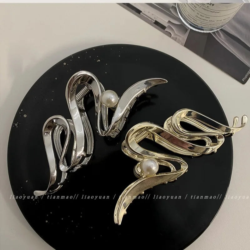 Korean Geometric Metal Hair Clip Durable Alloy Claw - Smarsty