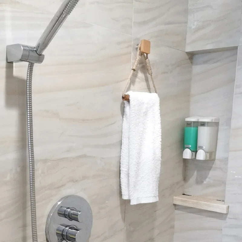 Wooden Wall Mounted Toilet Paper Holder with Towel Rack - Smarsty