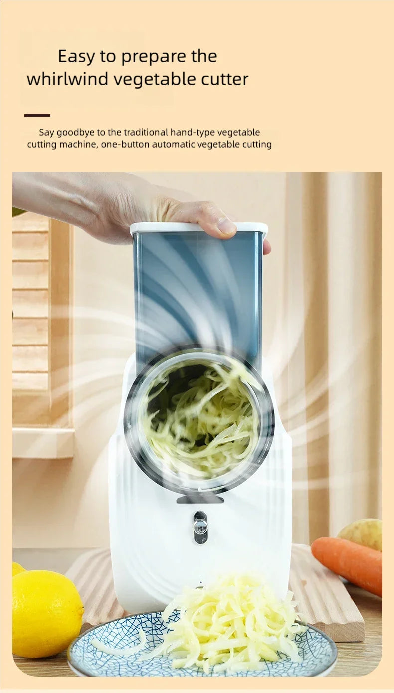 Multi-function Vegetable Cutter Household Kitchen Electric Vegetable Cutter Vegetable Slicer Shredder Automatic by Smarsty