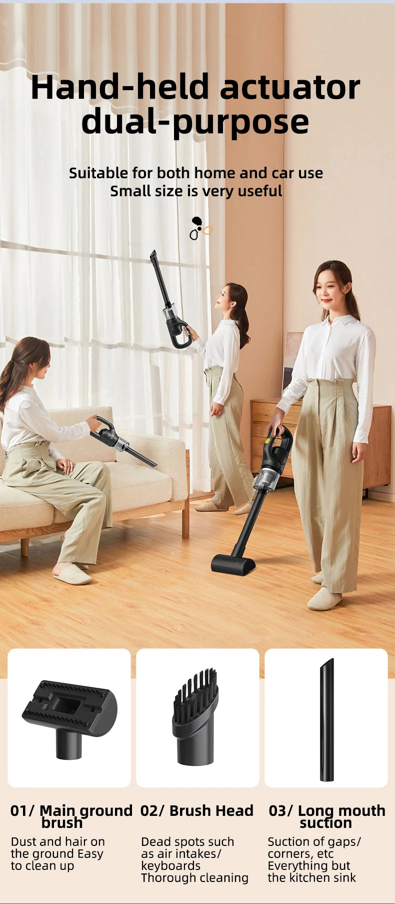 Wireless Car Vacuum Cleaner Wet Dry Dual Use Handheld - Smarsty