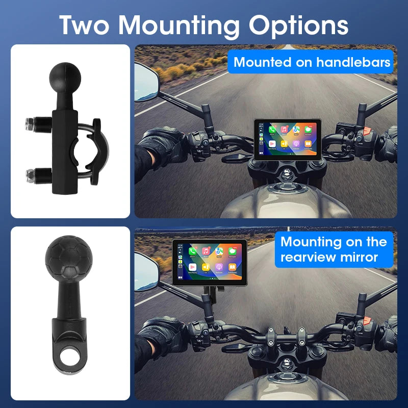 7 Inch Motorcycle GPS Navigation With Wireless CarPlay IP67 - Smarsty