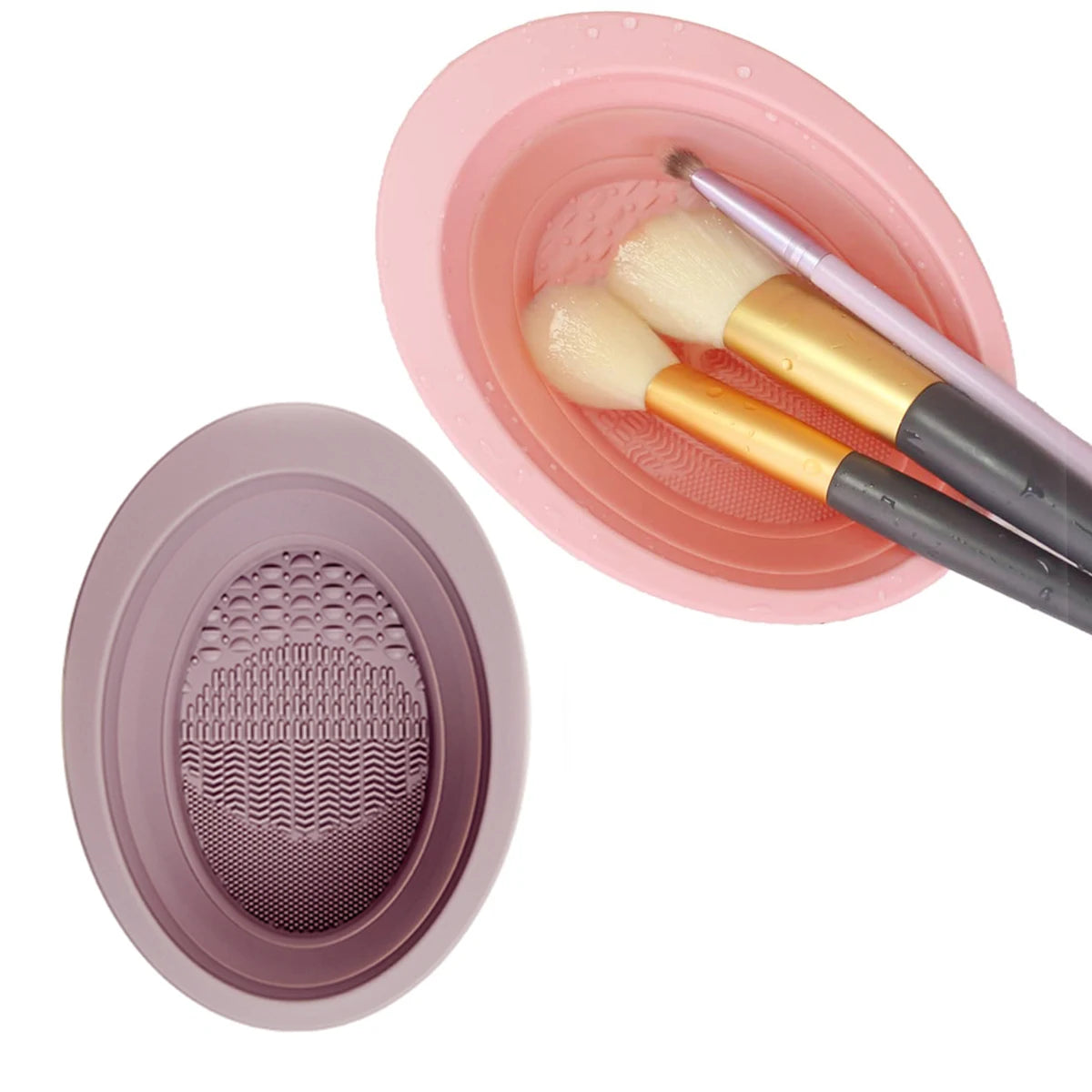 Portable Makeup Brush Cleaning Bowl with Silica Gel - Smarsty