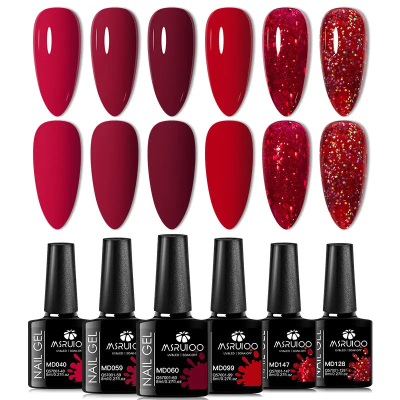 6pc All-Season Gel Nail Polish Set for Long-Lasting Manicure - Smarsty