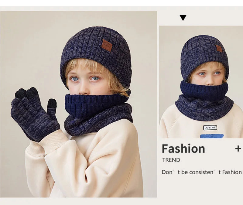 Kids Winter Hat Scarf Gloves Set Warm And Cozy Essentials - Smarsty