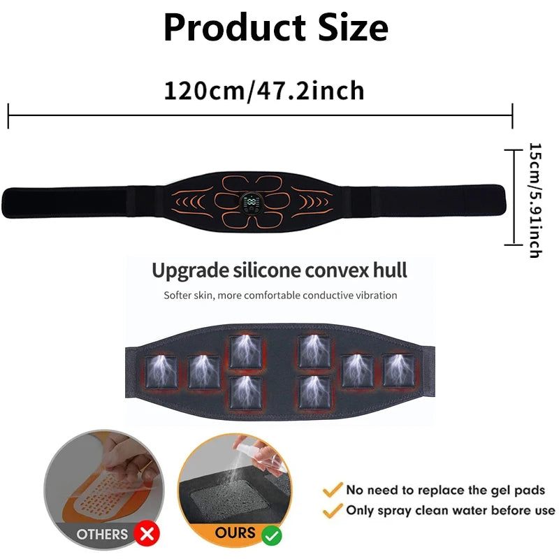 EMS Abdominal Muscle Trainer Belt for Body Slimming - Smarsty