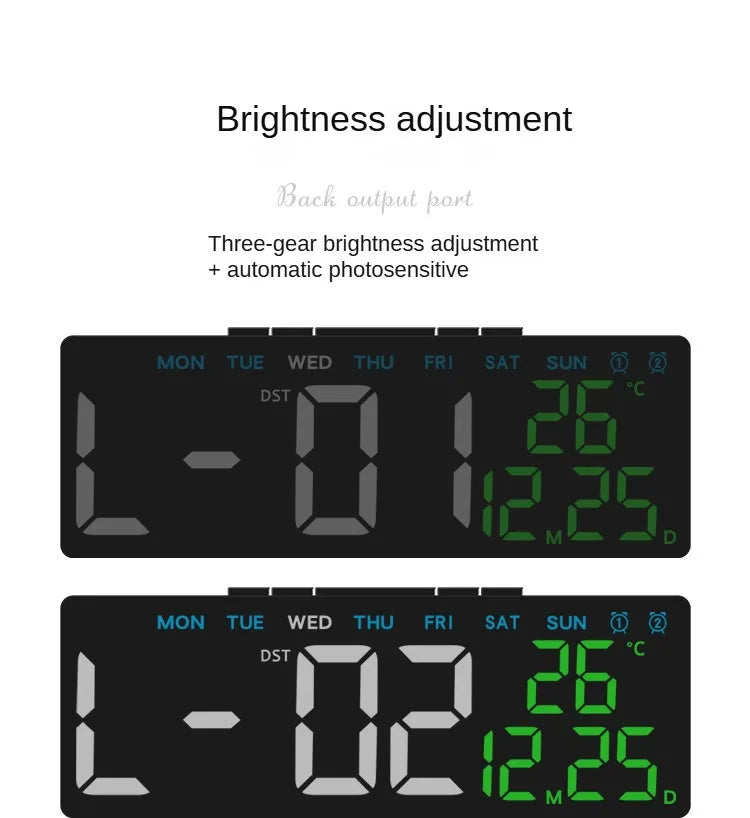 Digital LED Alarm Clock with Adjustable Brightness and Temperature Display - Smarsty