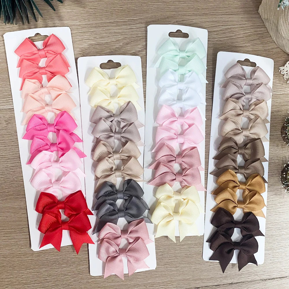 Handmade Kids Bow Hair Clips Set Soft Comfortable Durable - Smarsty