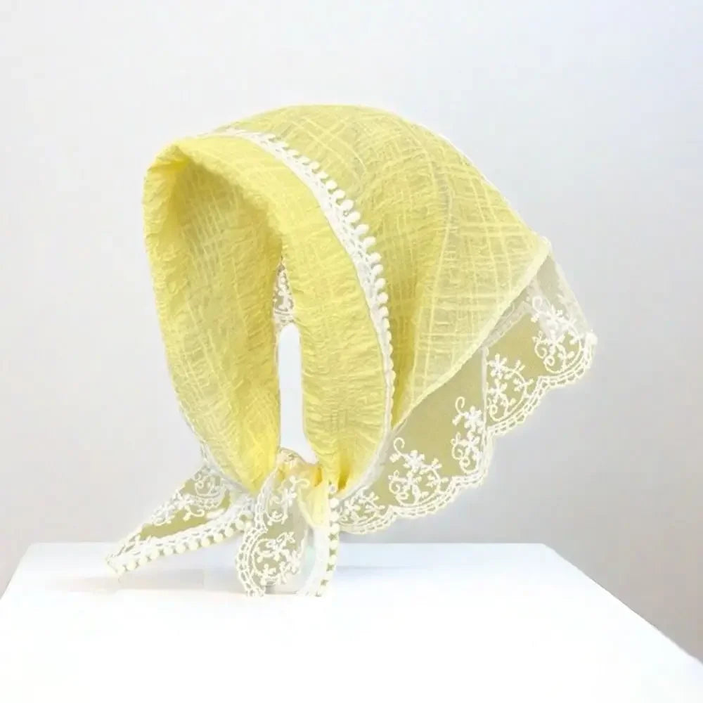 Lace Triangle Scarf Breathable Summer Crochet Headband - Smarsty