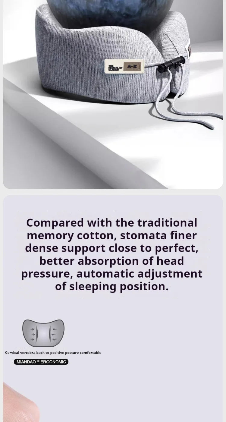 Memory Foam U-Shaped Travel Pillow for Neck Support - Smarsty