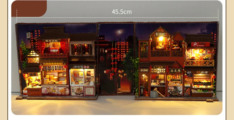 Diy Book Nook Doll House Miniature Wooden Bookshelf Shelf Insert Miniatures Home Model Kit Dollhouse Birthday Toy Gifts by Smarsty