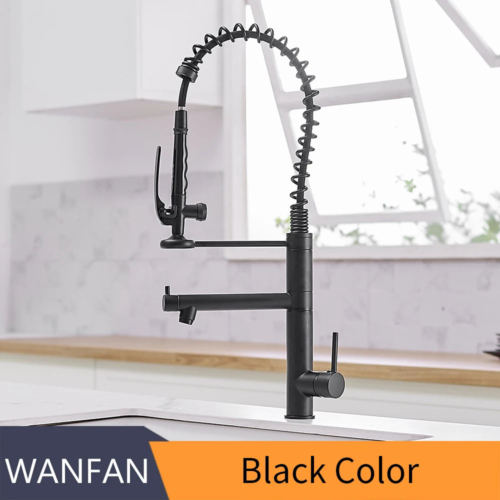 Chrome Brass Kitchen Faucet with Pull Out Spray - Smarsty